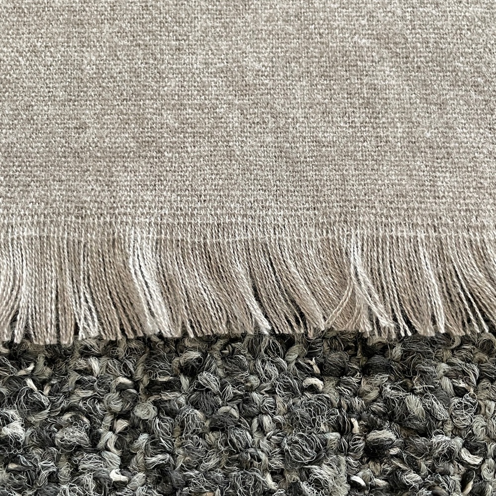 100% Lambswool Scarf – Soft NeutralTaupe – Lightweight– 25” x 78” – Luxury Feel - Picture 2 of 4